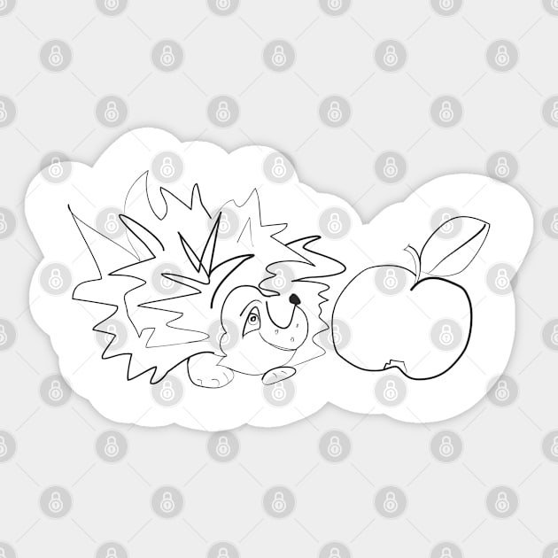 hedgehog and big apple   Sticker by Alekvik